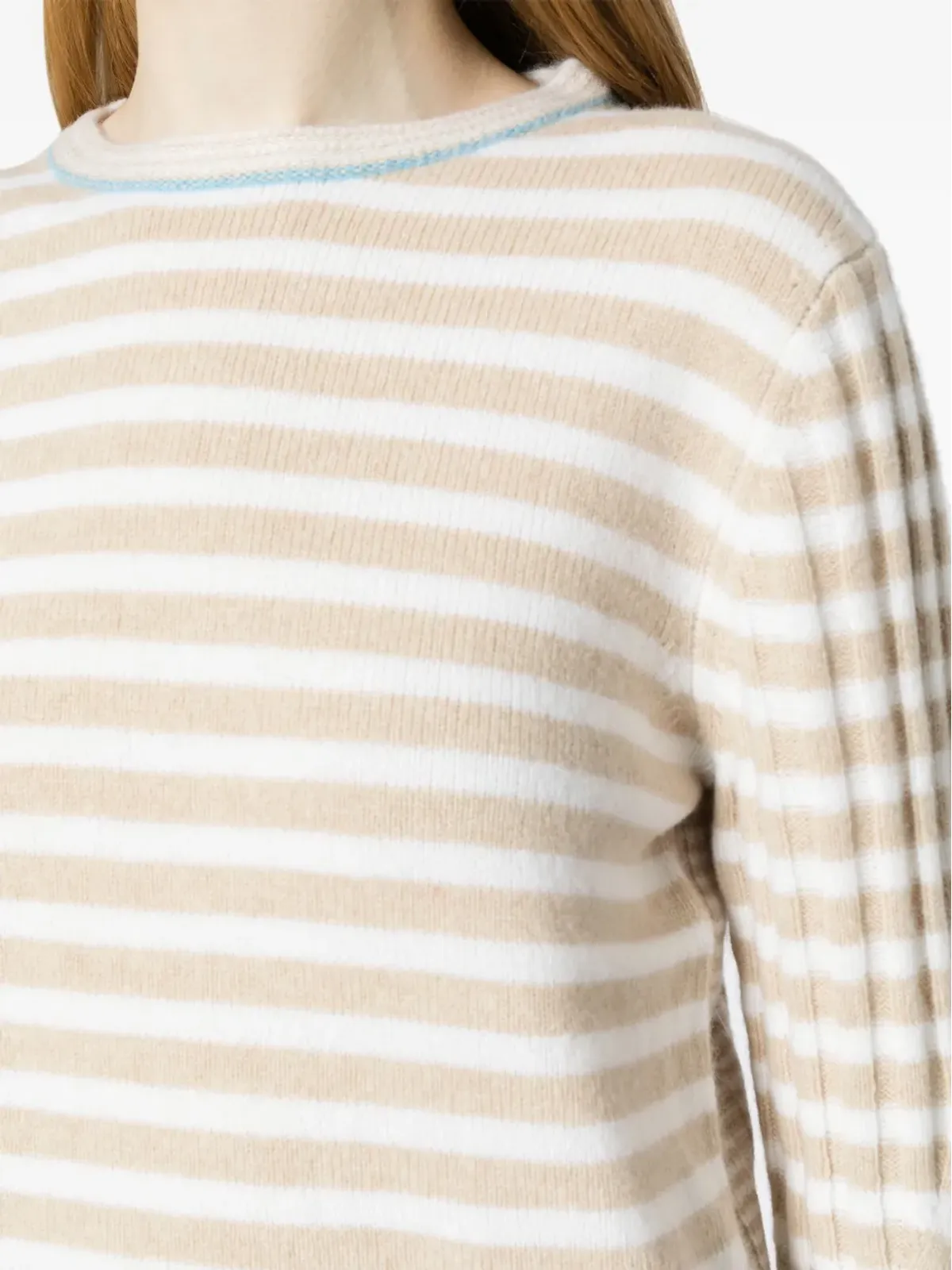YANYAN KNITS 長袖ストライプニットセーター - 画像5