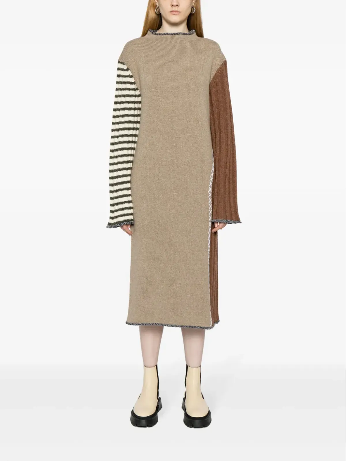 YANYAN KNITS 長袖ニットミディドレス - 画像2