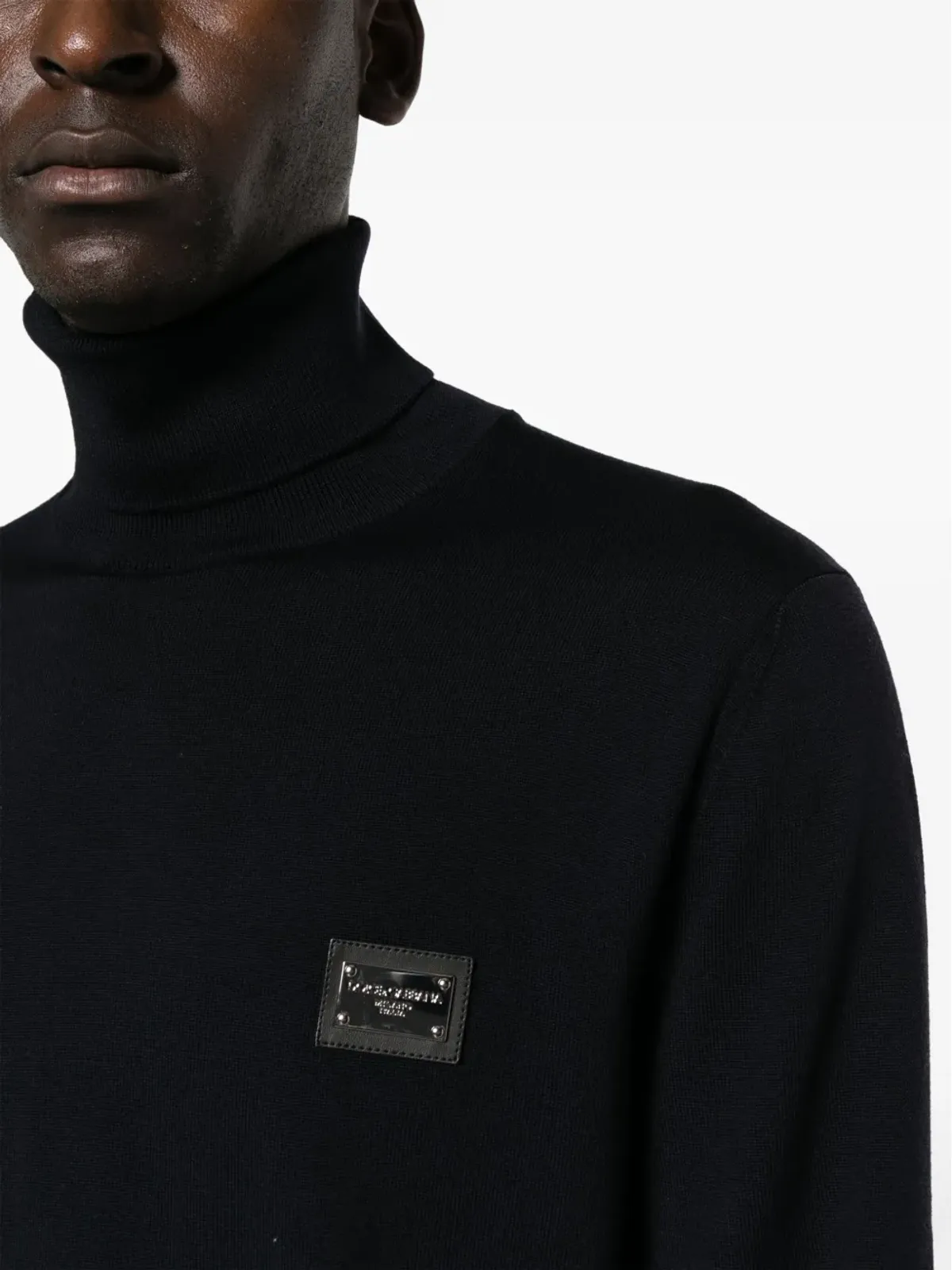 Dolce & Gabbana ロゴパッチ ロールネック ジャンパー ブルー - 画像5