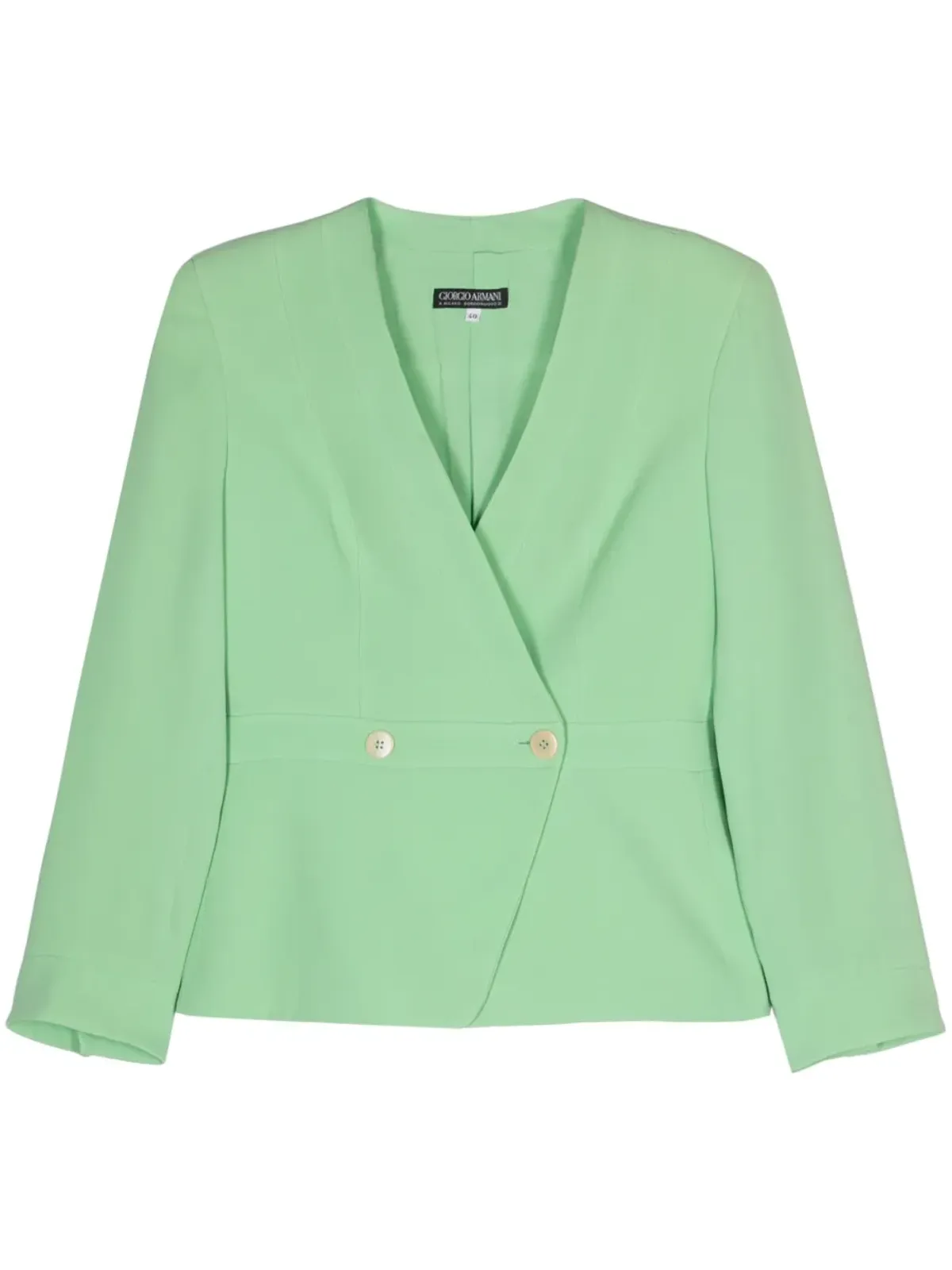 Giorgio Armani Pre-Owned 1990s ダブルブレスト シルク ブレザー - グリーン - 画像1