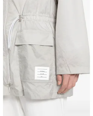 Thom Browne ジップアップ フード付きパーカ グレー - サムネイル5