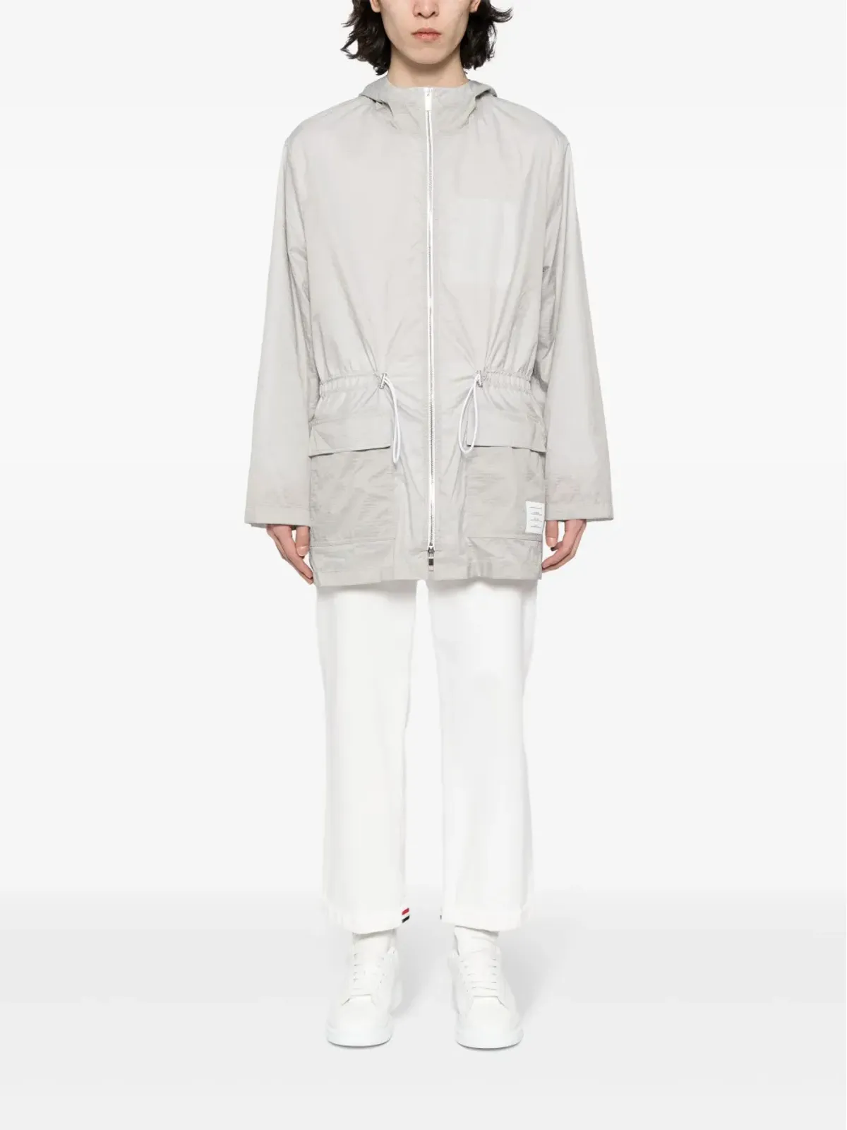 Thom Browne ジップアップ フード付きパーカ グレー - 画像2