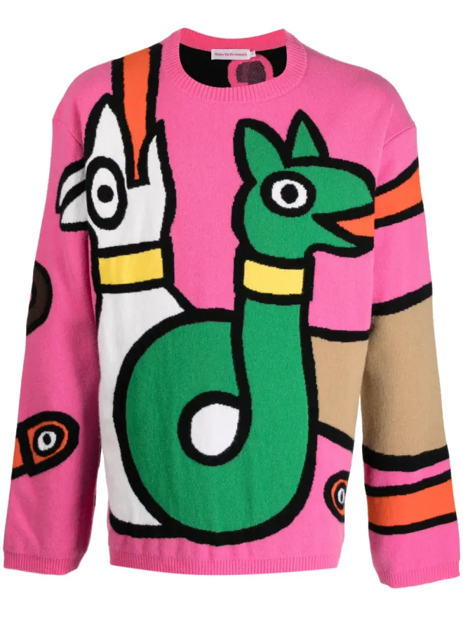 Walter Van Beirendonck Walter Van Beirendonck Viper インターシャ編みウールジャンパー - マルチカラーの商品画像