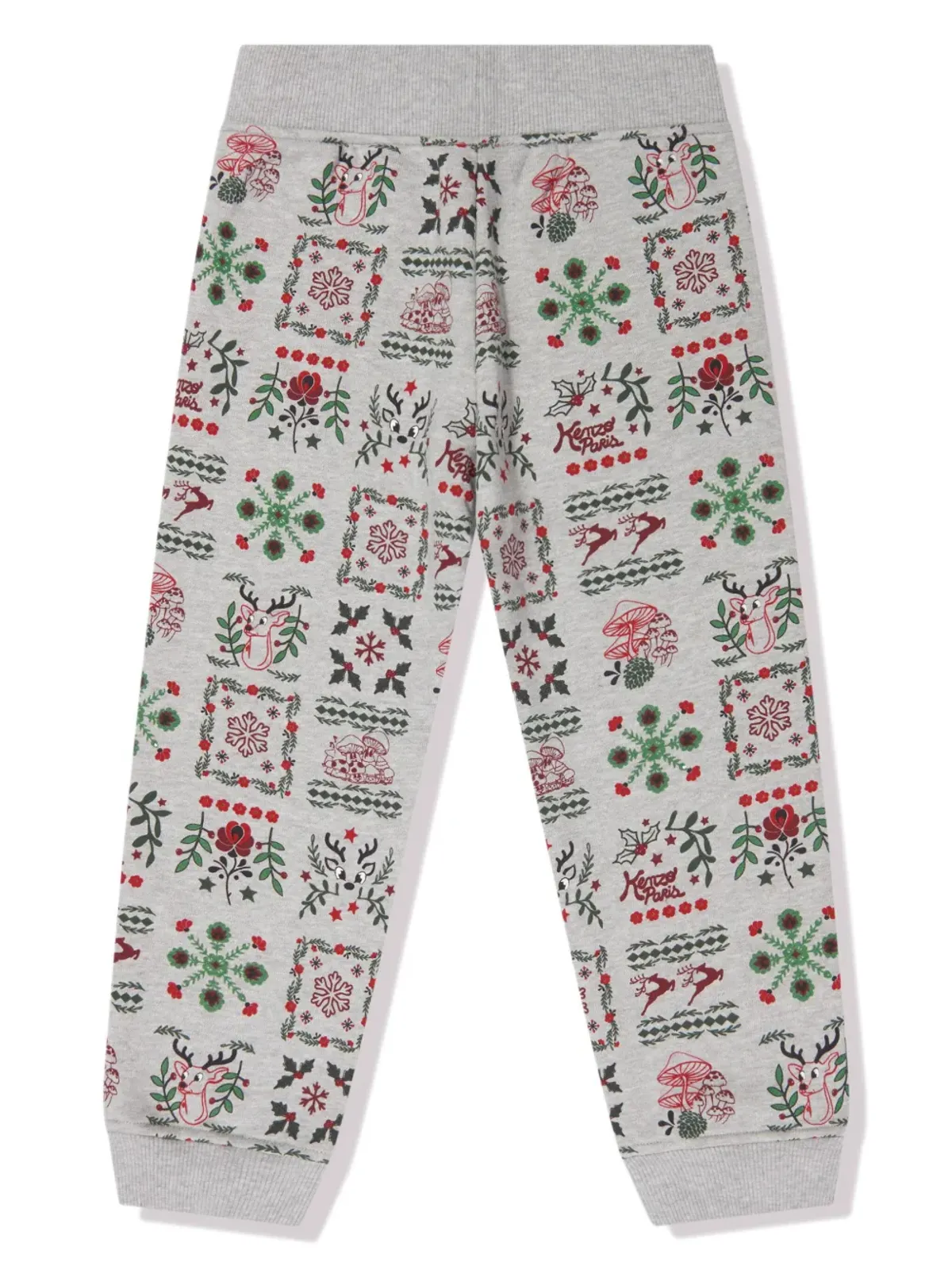 Kenzo Kids フェスティブ コットン トラックパンツ グレー - 画像2