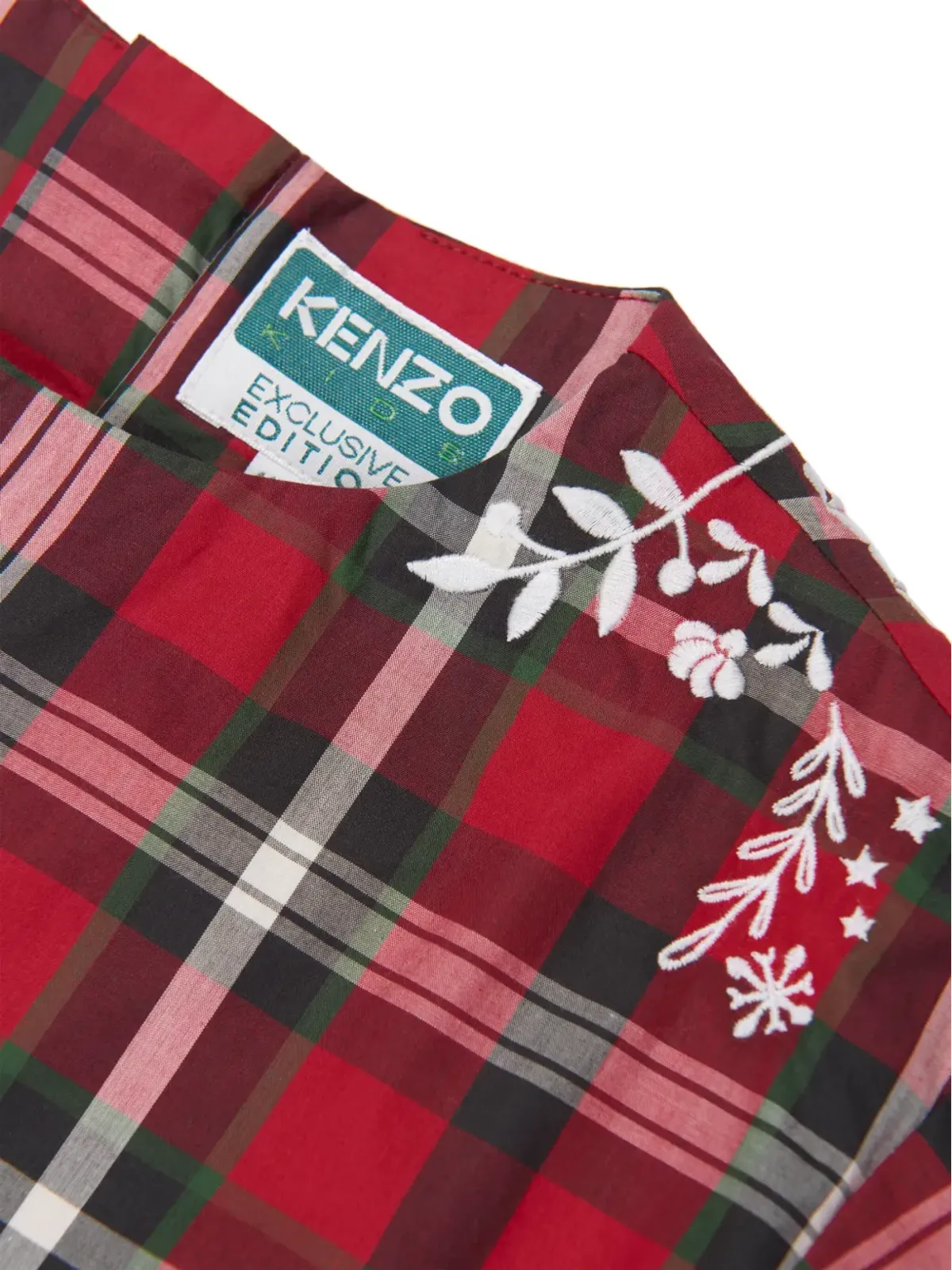 Kenzo Kids タータン柄コットンのドレス - レッド - 画像3