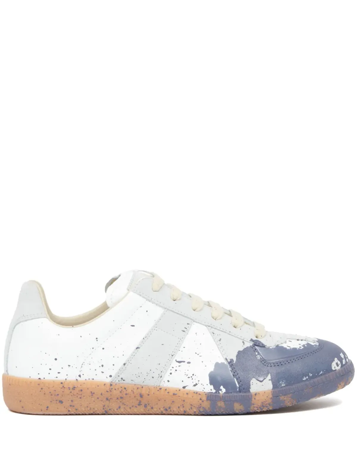 Maison Margiela レプリカ ペイント レザー スニーカー - ホワイト - 画像1