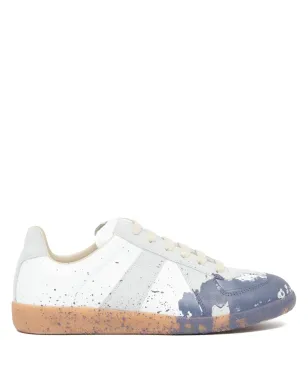 Maison Margiela レプリカ ペイント レザー スニーカー - ホワイト - サムネイル1
