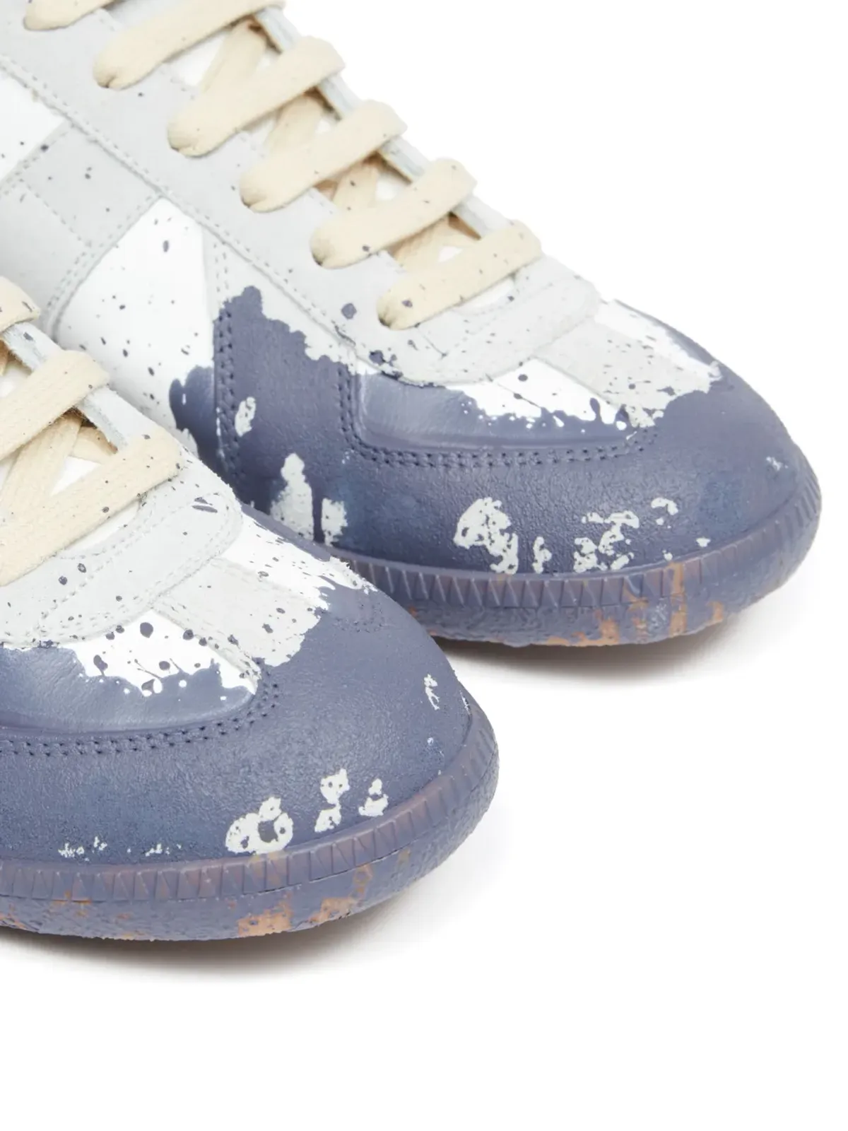 Maison Margiela レプリカ ペイント レザー スニーカー - ホワイト - 画像5