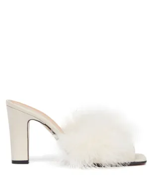 Maison Margiela 90mm フェザーサテン サンダル - ホワイト - サムネイル1