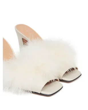 Maison Margiela 90mm フェザーサテン サンダル - ホワイト - サムネイル5