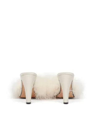 Maison Margiela 90mm フェザーサテン サンダル - ホワイト - サムネイル3