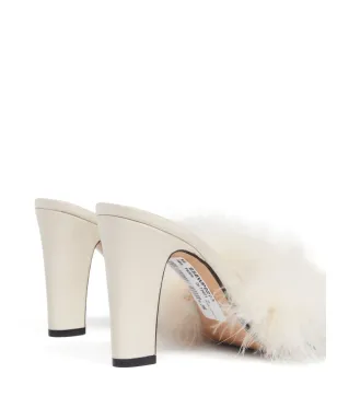 Maison Margiela 90mm フェザーサテン サンダル - ホワイト - サムネイル4