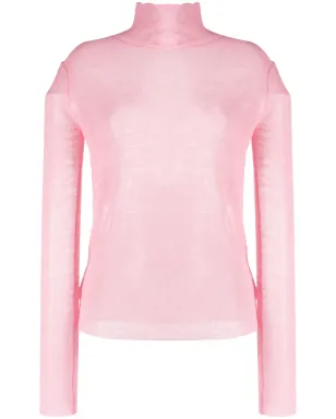 Jil Sander 半透け感のあるロゴパッチ ニットセーター ピンク - サムネイル1