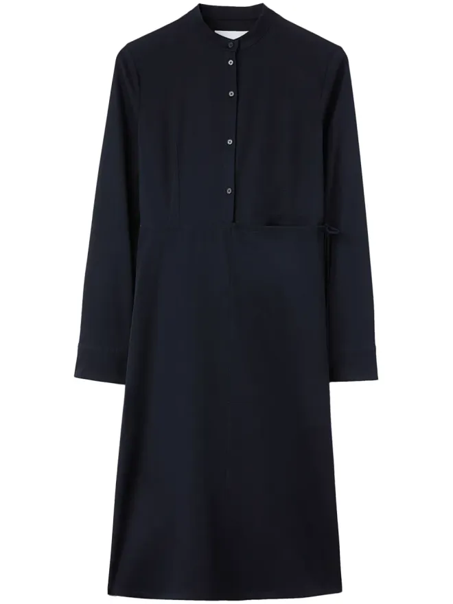 Jil Sander Jil Sander wrapover-panel ヴァージンウール シャツドレス - ブルーの商品画像
