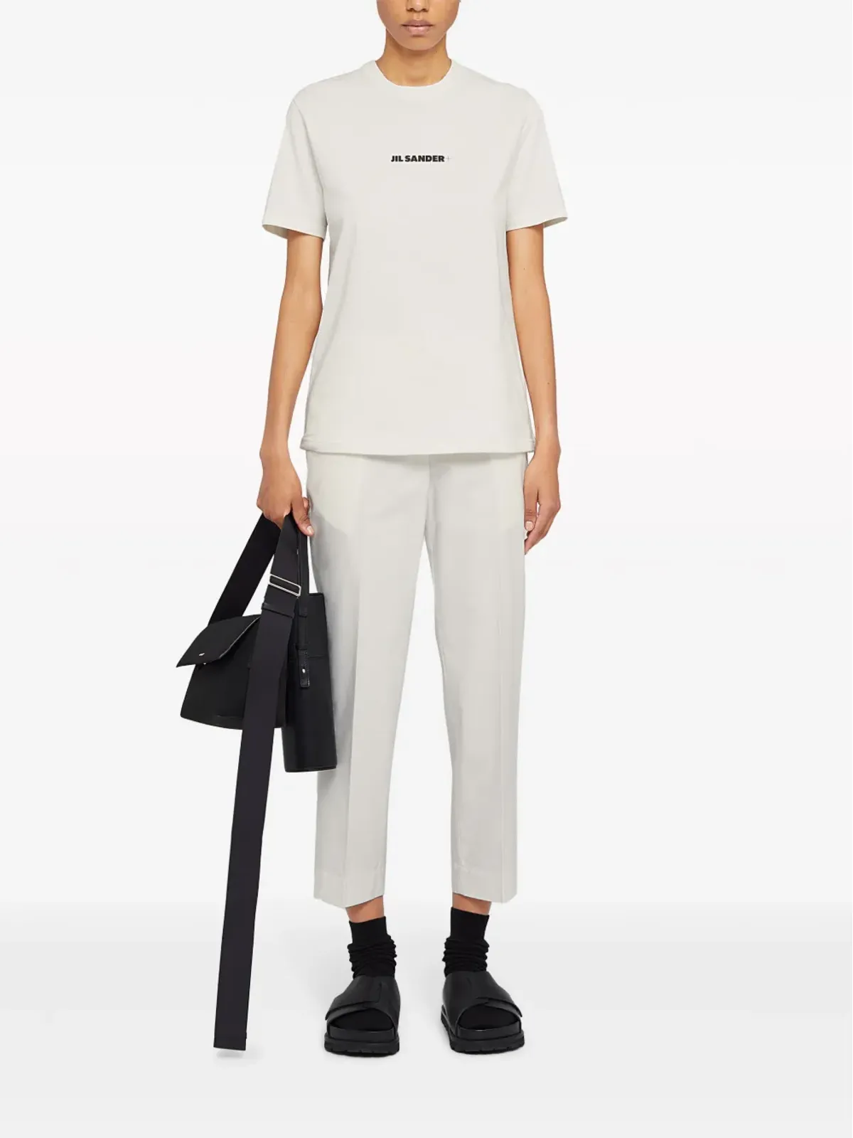 Jil Sander ドローストリングウエストのコットンパンツ - ホワイト - 画像2