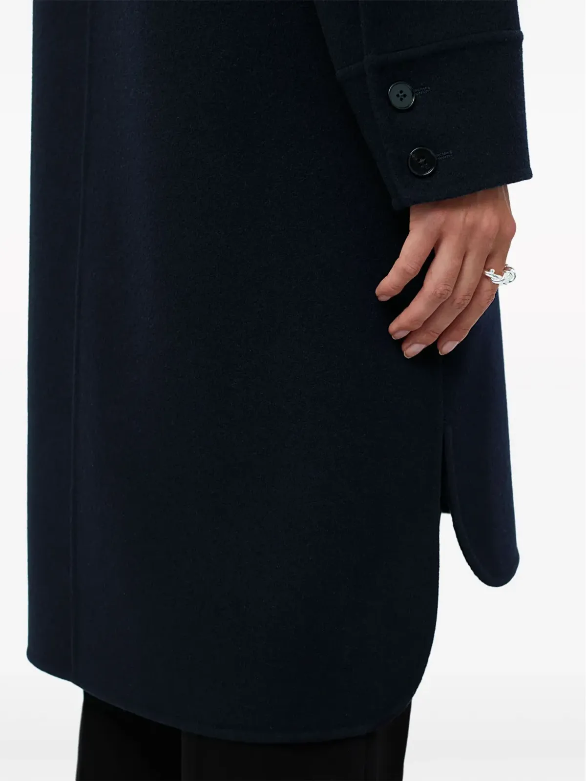 Jil Sander シングルブレスト カシミア コート ネイビー - 画像3