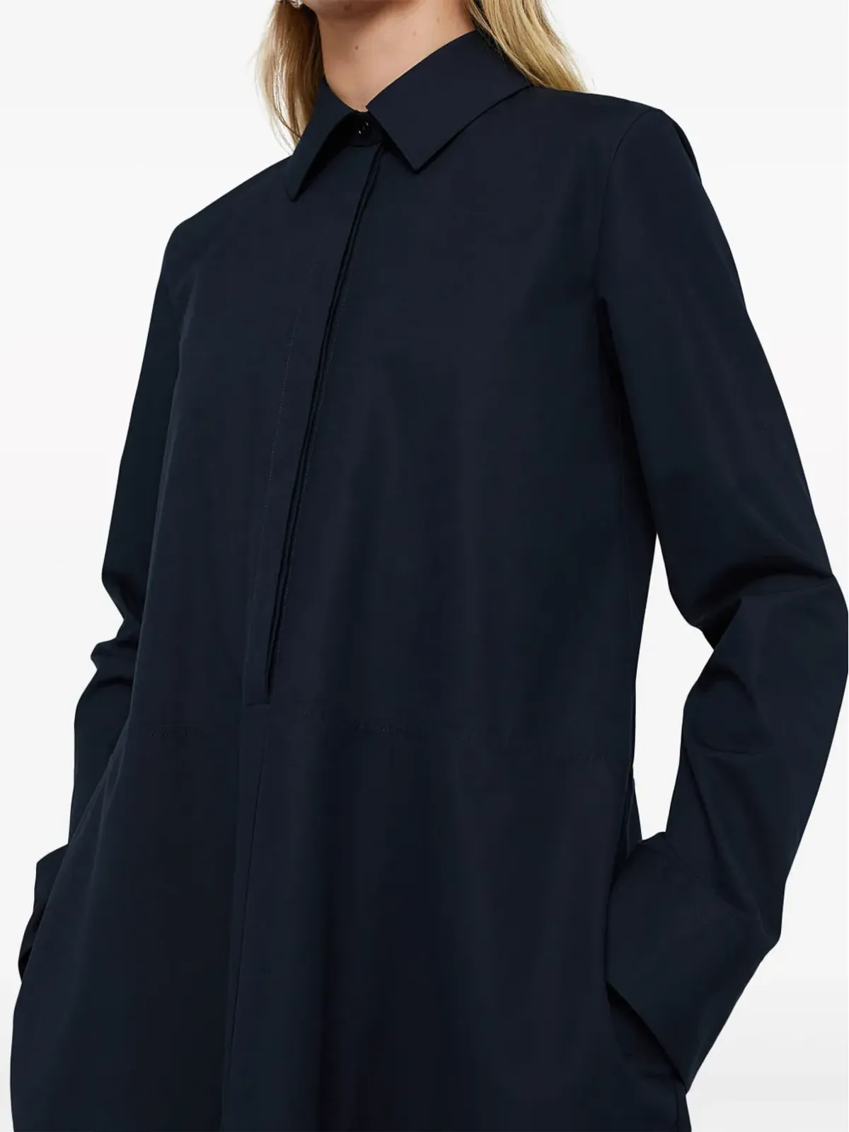 Jil Sander 長袖オーガニックコットン シャツワンピース - ブルー - 画像4