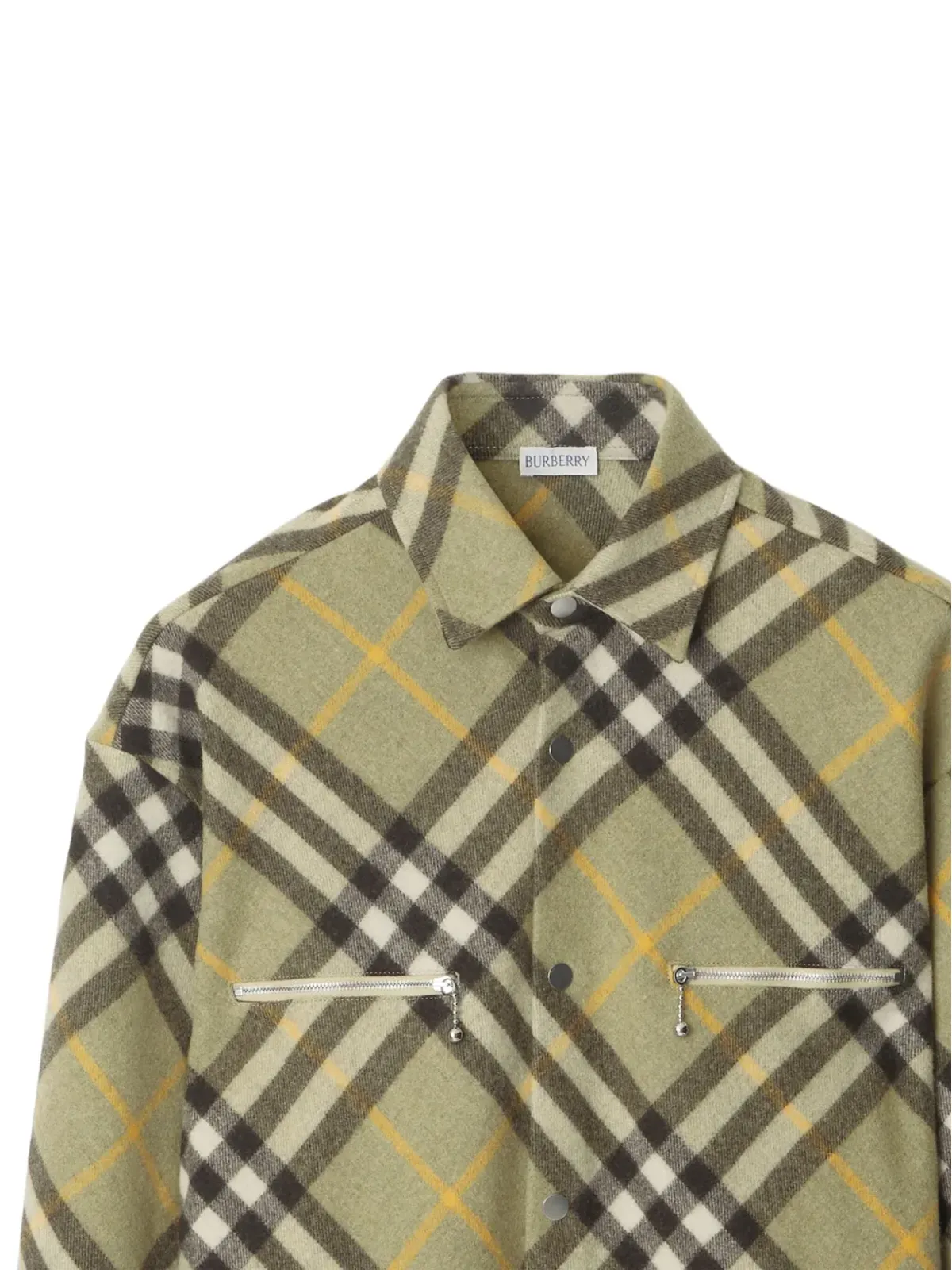 Burberry チェック柄 ウール混紡 シャツジャケット - 画像5