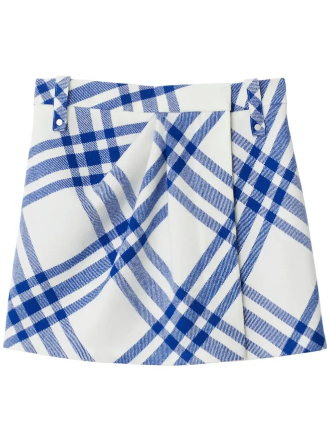 Burberry Burberry チェック ウール ミニスカートの商品画像