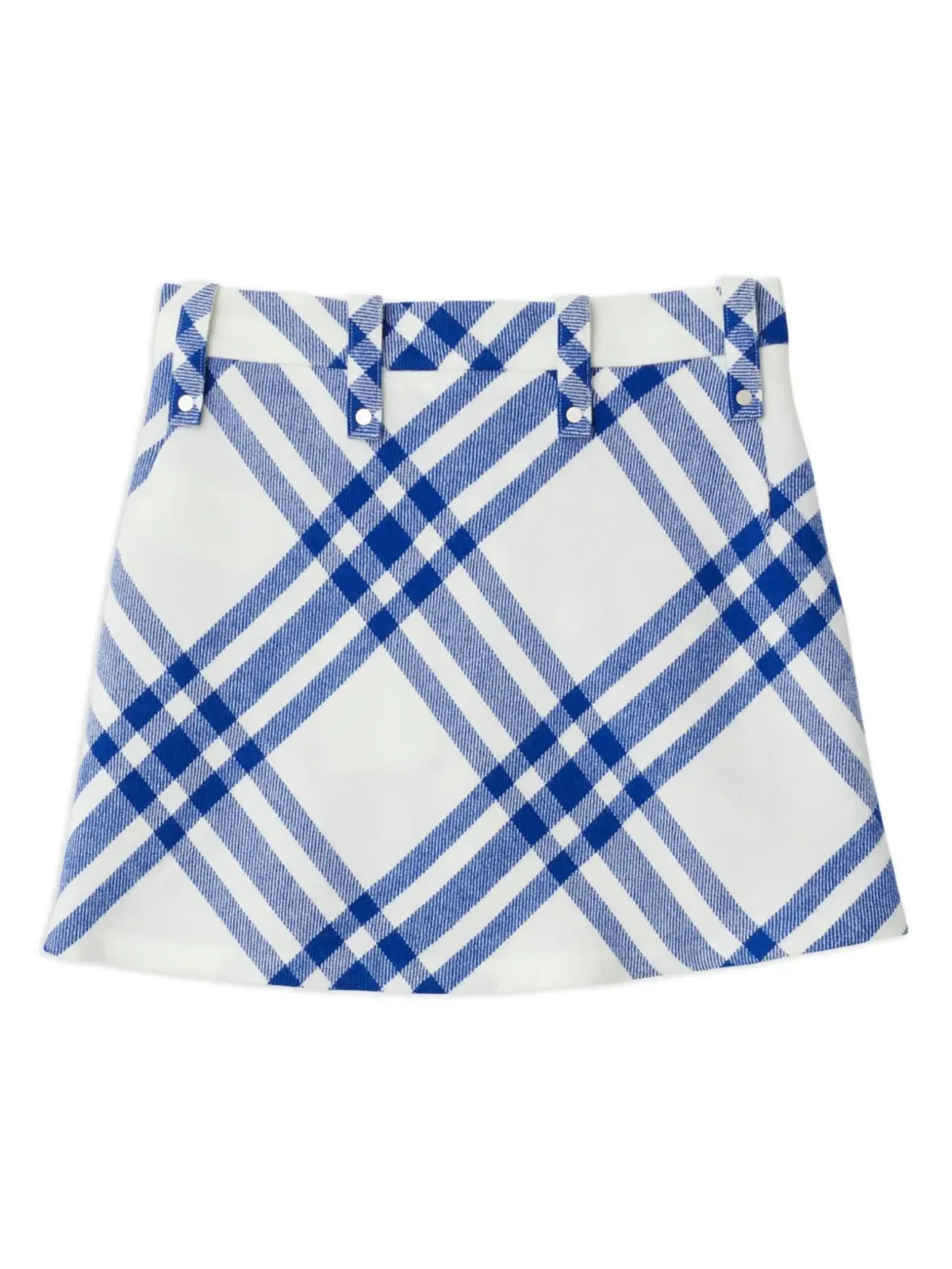 Burberry チェック ウール ミニスカート - 画像2