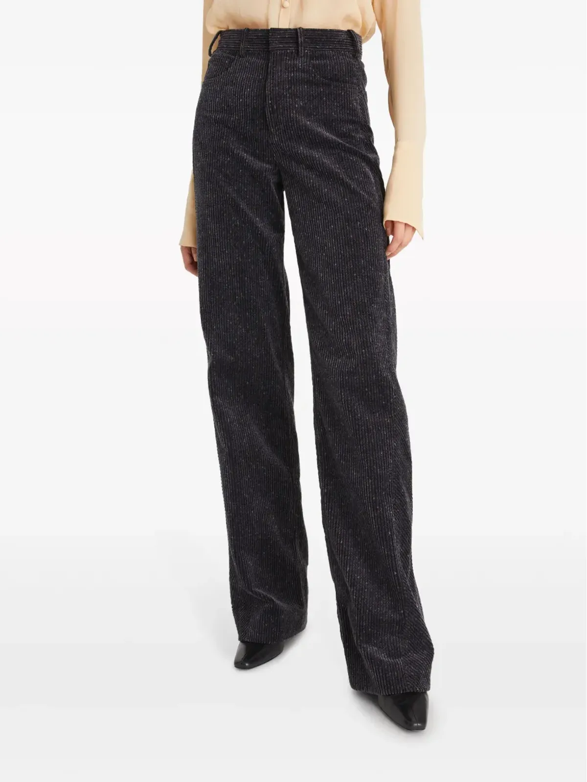Tory Burch ワイドレッグ コーデュロイパンツ グレー - 画像3