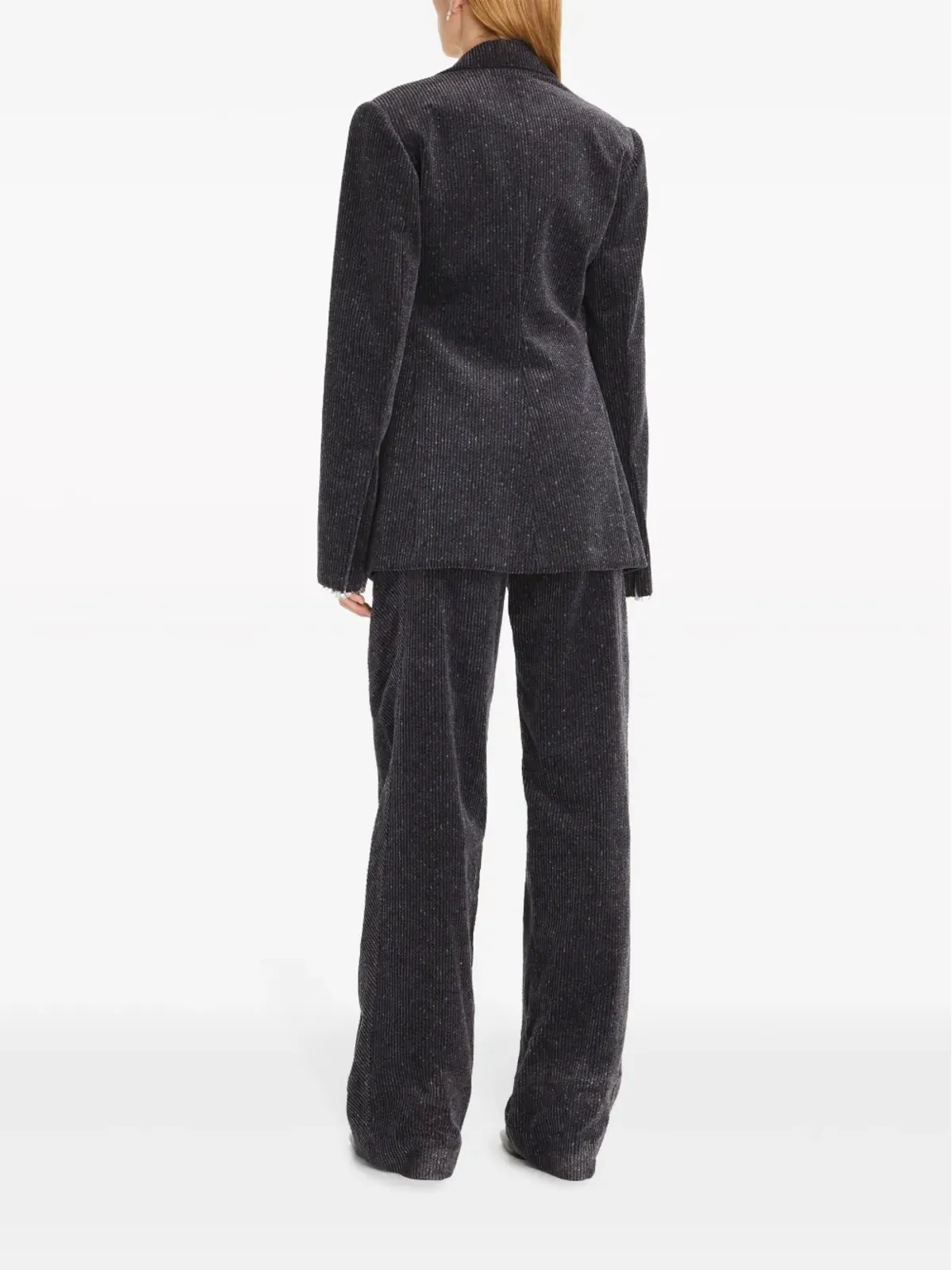Tory Burch ワイドレッグ コーデュロイパンツ グレー - 画像4