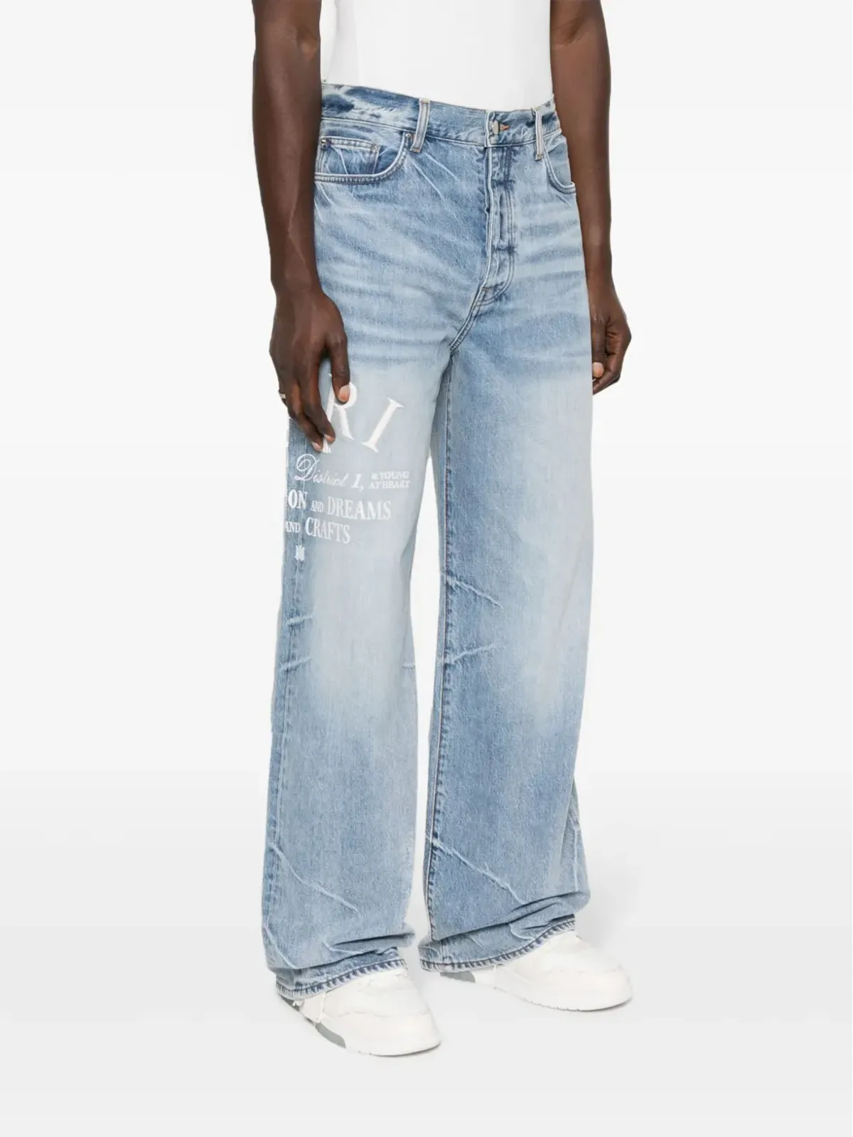 AMIRI アーツディストリクト ワイドレッグジーンズ ブルー - 画像3