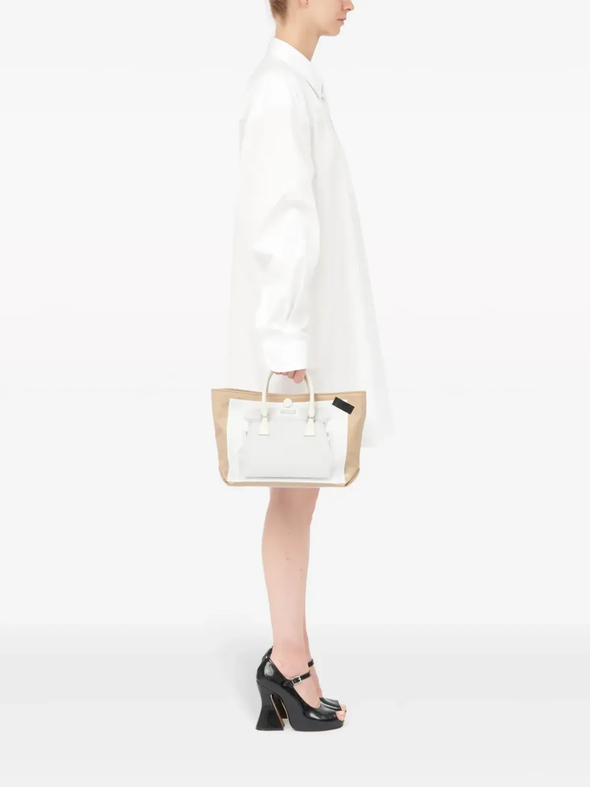 Maison Margiela ミクロ 5AC トロンプ・ルイユ トップハンドルバッグ - Neutrals - 画像3