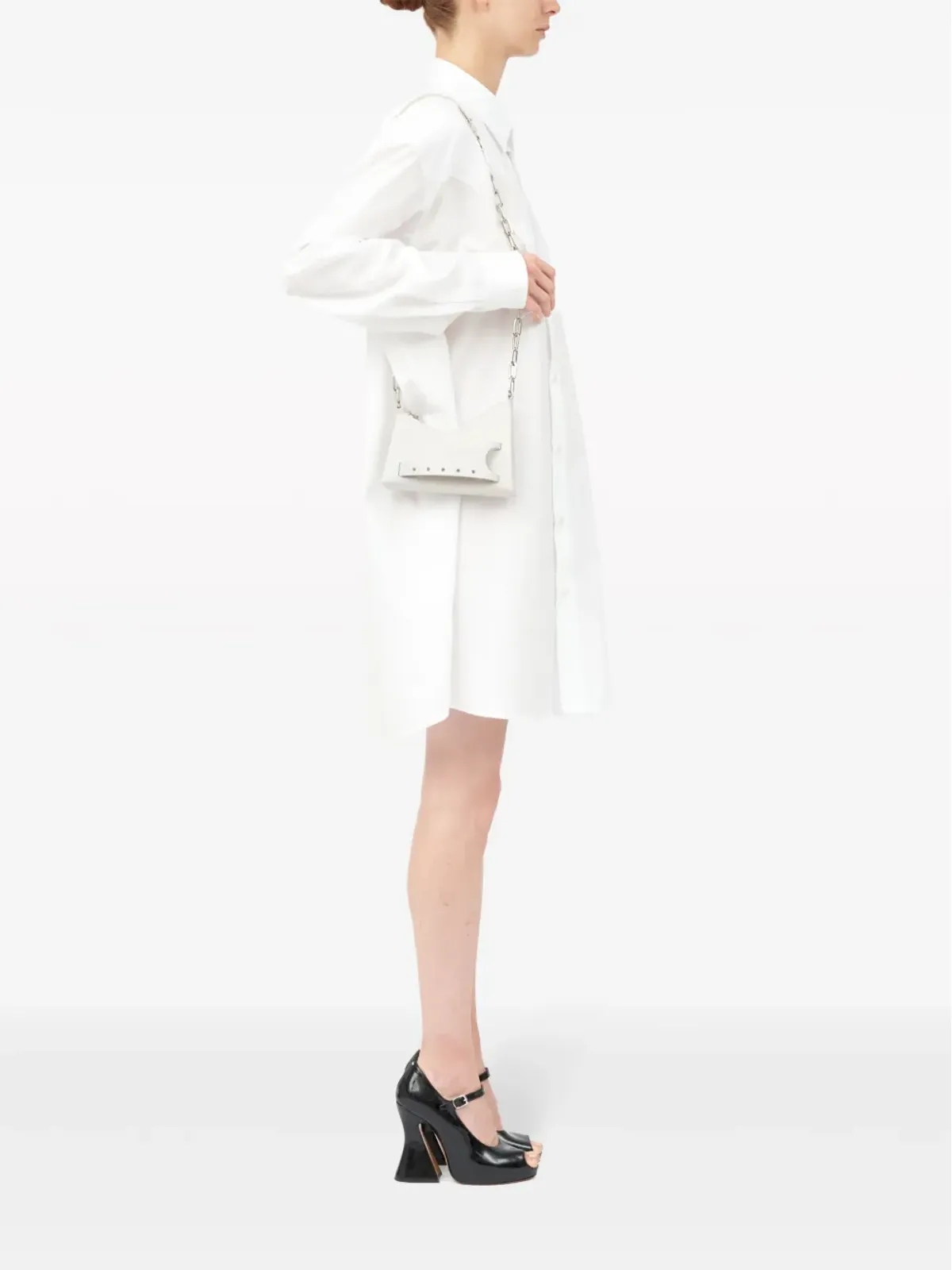 Maison Margiela Snatched レザー ミニバッグ - White - 画像3