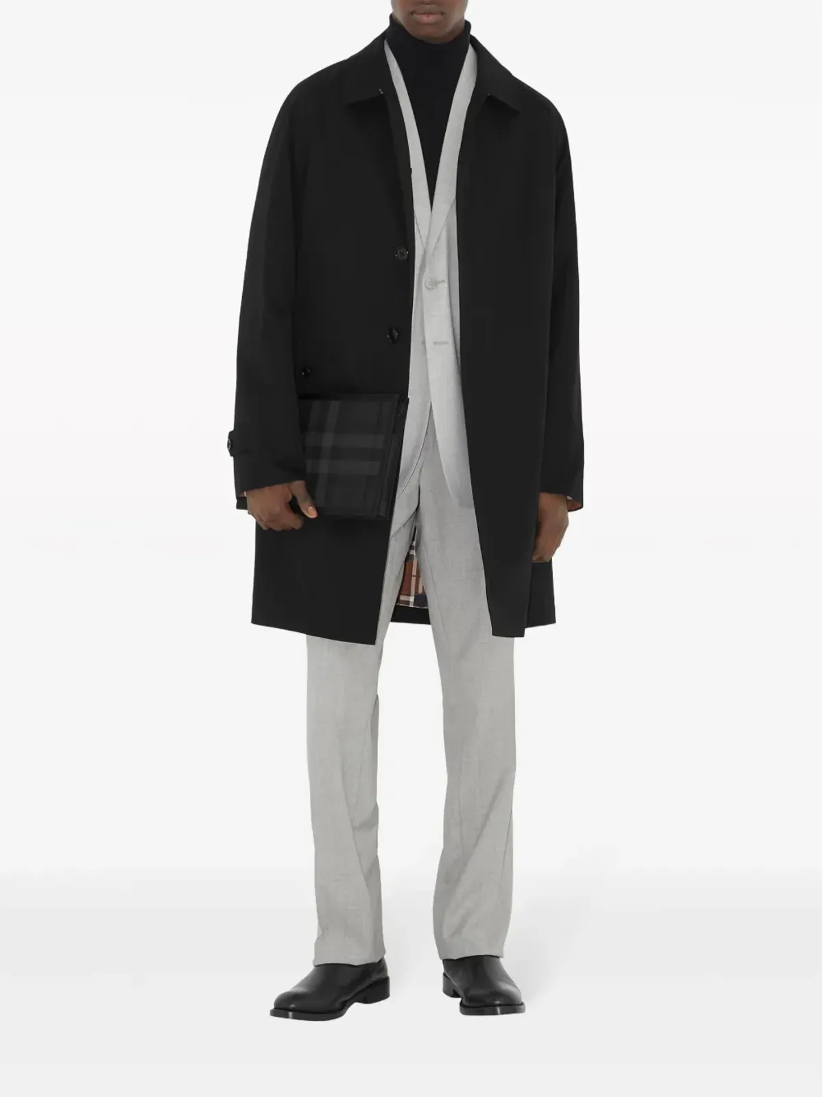 Burberry ロゴプレート チェック柄クラッチバッグ - 画像2