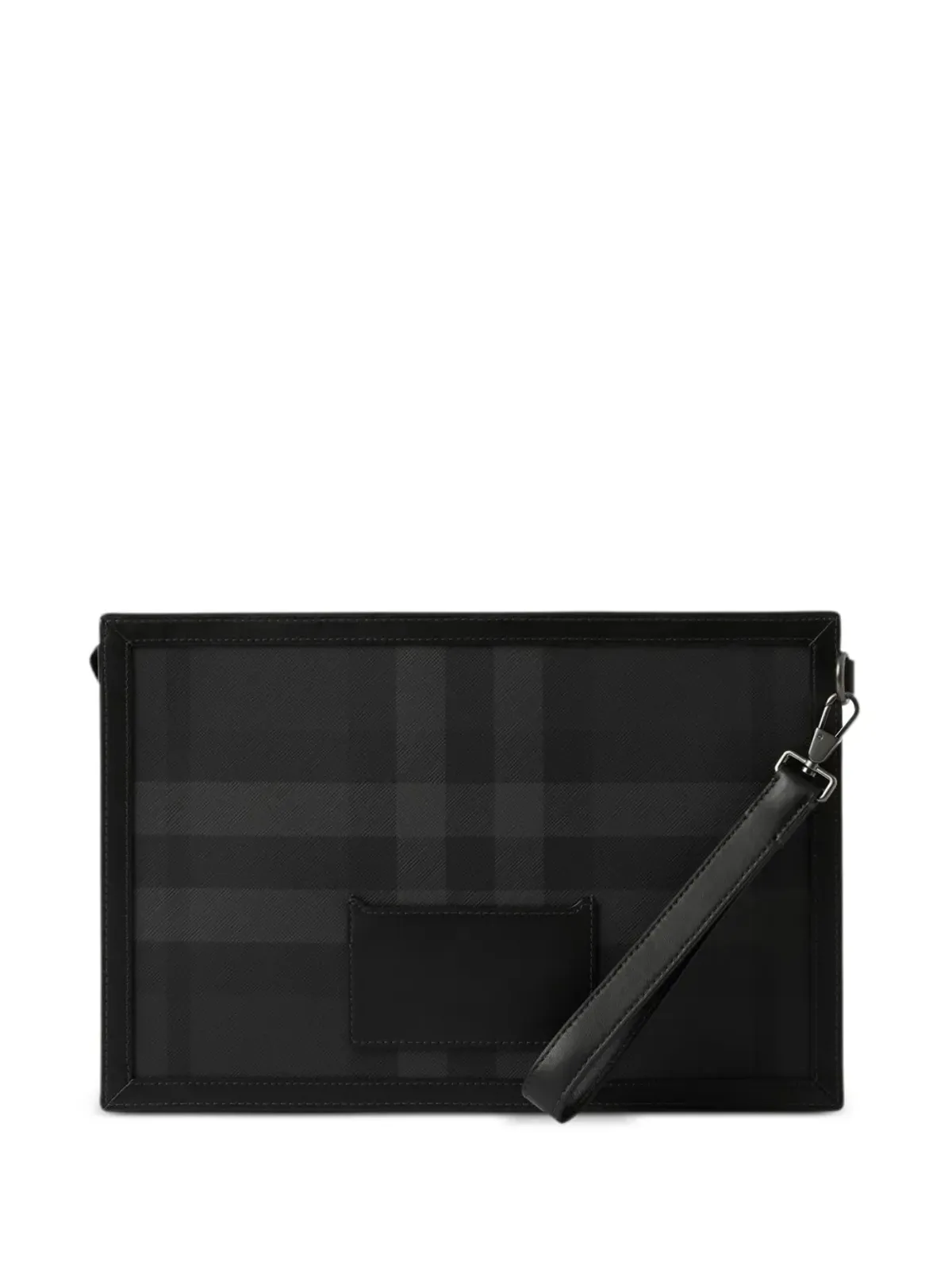 Burberry ロゴプレート チェック柄クラッチバッグ - 画像3