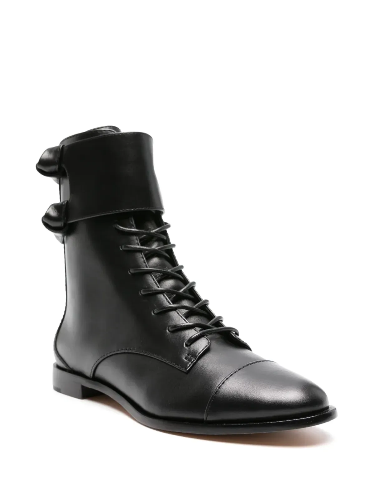 Alexandre Birman アーモンドトゥレザー ブーツ ブラック - 画像2