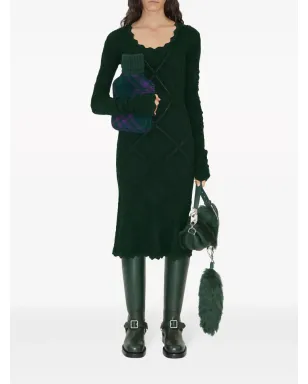 Burberry アラン長袖ニットドレス - グリーン - サムネイル2