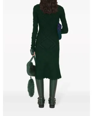 Burberry アラン長袖ニットドレス - グリーン - サムネイル4