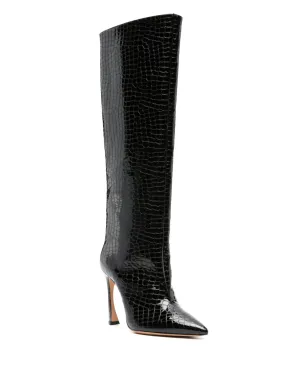 Alexandre Birman Kyra クロコダイル型押しブーツ - サムネイル2