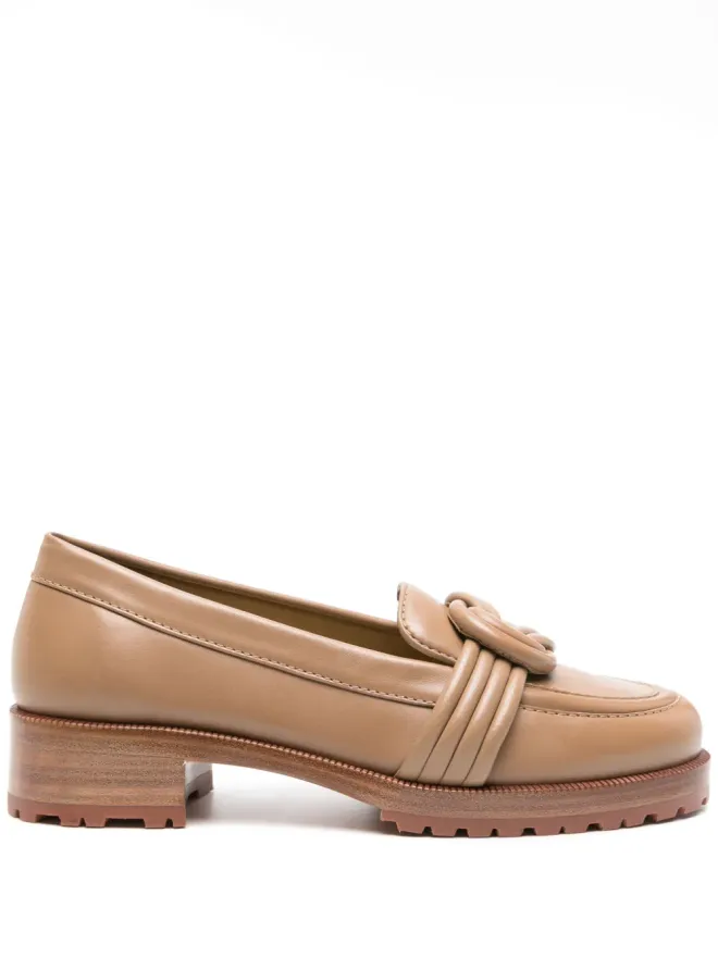 Alexandre Birman Alexandre Birman ノットディテイリング レザー ローファー - Brownの商品画像