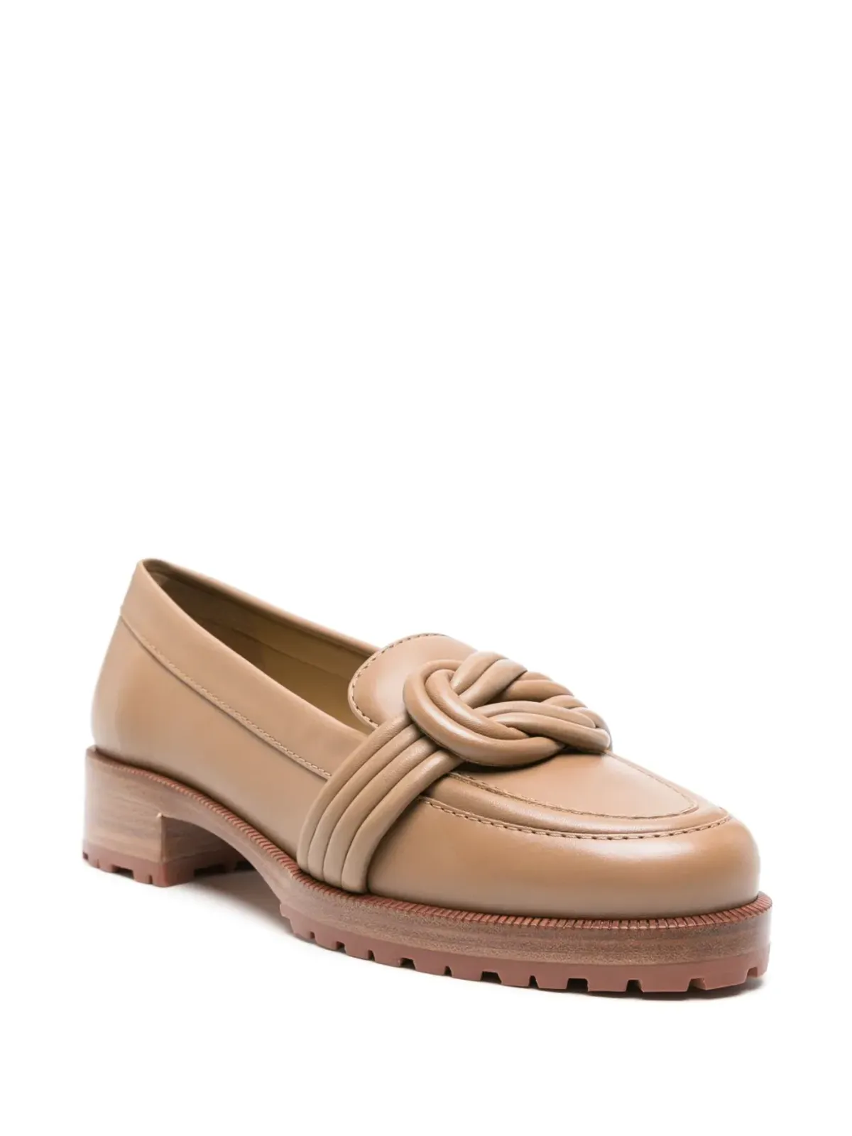 Alexandre Birman ノットディテイリング レザー ローファー - Brown - 画像2