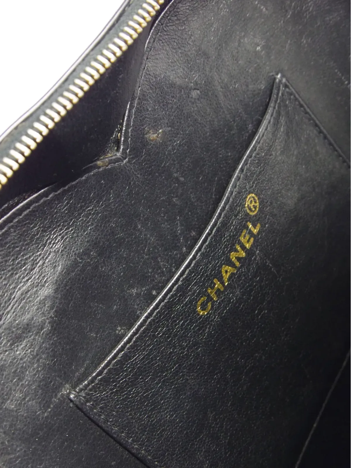 CHANEL ビンテージ 1995年 CCステッチ ハート型 バニティバッグ ブラック - 画像5