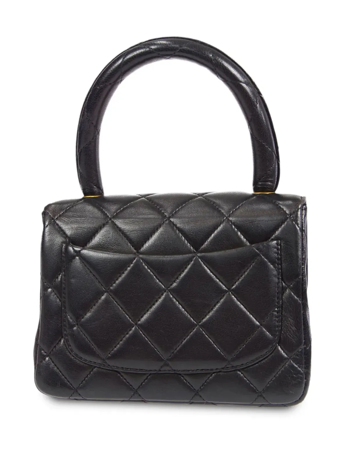 CHANEL ビンテージ 1990年代 ミニスクエア クラシック フラップ ハンドバッグ ブラック - 画像2