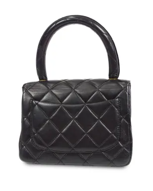 CHANEL ビンテージ 1990年代 ミニスクエア クラシック フラップ ハンドバッグ ブラック - サムネイル2