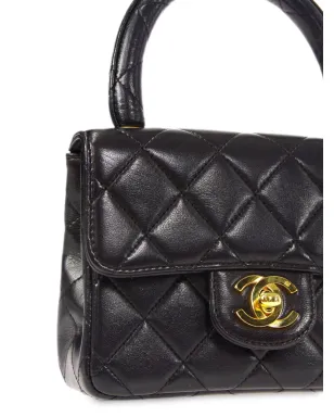 CHANEL ビンテージ 1990年代 ミニスクエア クラシック フラップ ハンドバッグ ブラック - サムネイル3