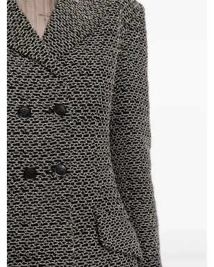 CHANEL ビンテージ 1998年 ダブルブレスト ツイード ブレザー ブラック - サムネイル5