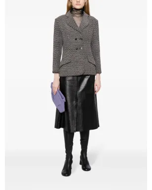 CHANEL ビンテージ 1998年 ダブルブレスト ツイード ブレザー ブラック - サムネイル2