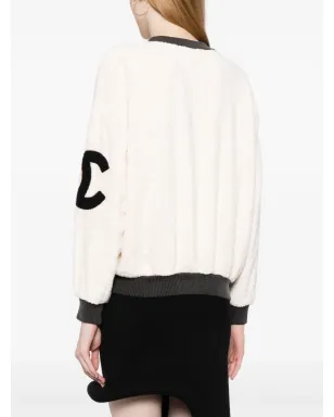 CHANEL ビンテージ 1992年製 インターロッキング CC ロゴ入り フェイクシャーリング スウェットシャツ - ニュートラルカラー - サムネイル4