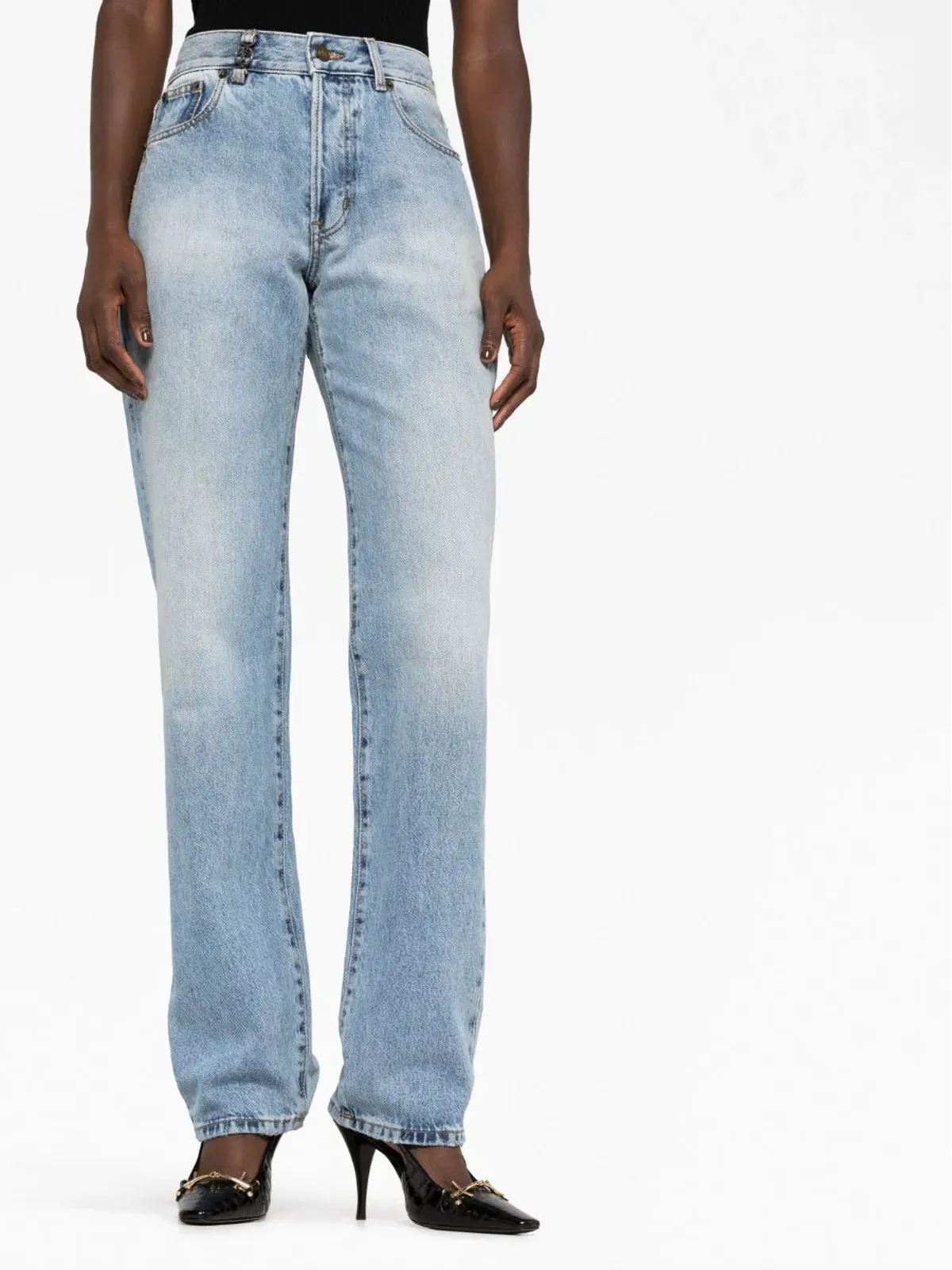 Saint Laurent ミッドライズ・ストレートジーンズ ブルー - 画像5