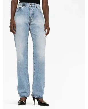 Saint Laurent ミッドライズ・ストレートジーンズ ブルー - サムネイル5