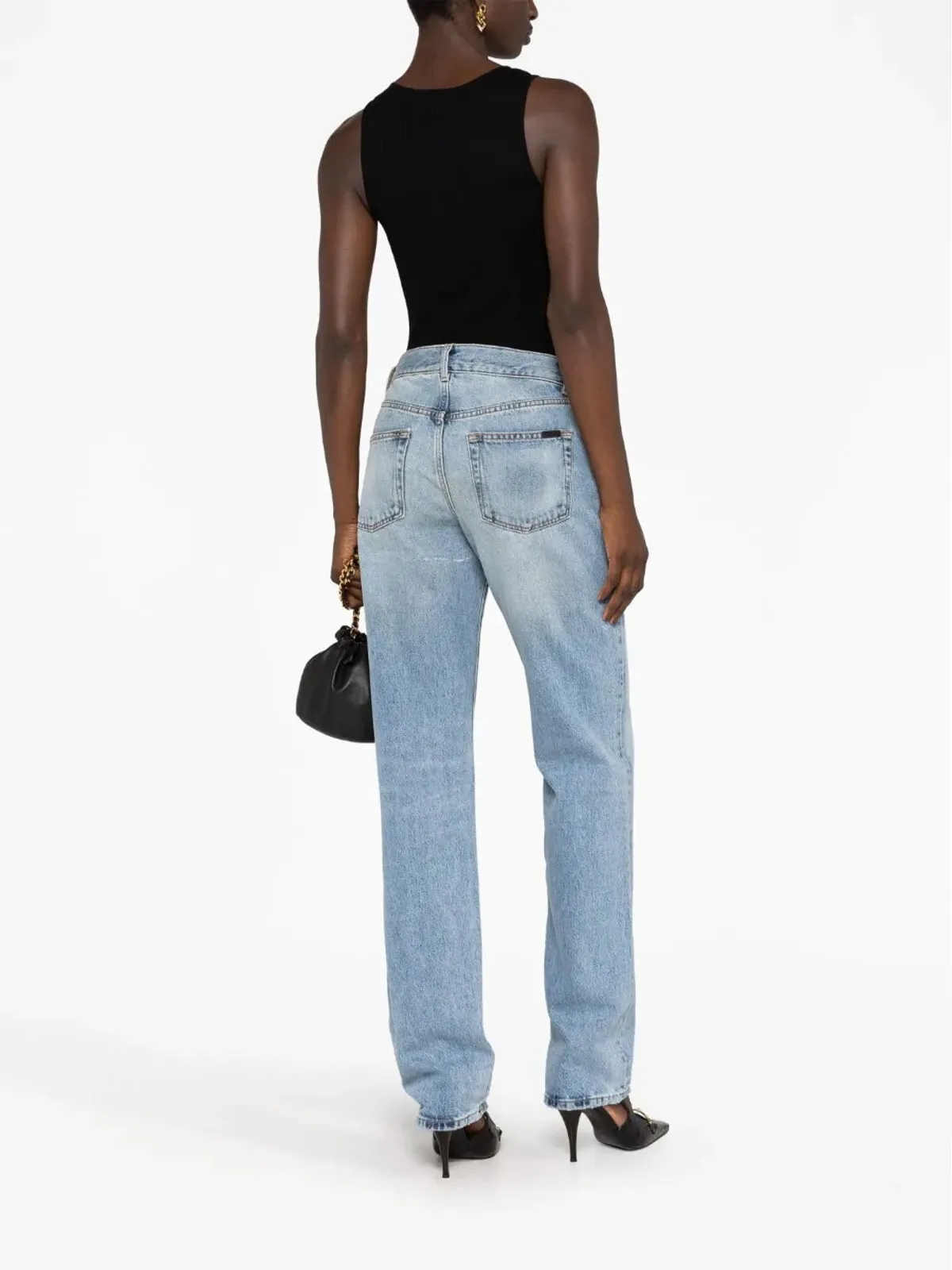 Saint Laurent ミッドライズ・ストレートジーンズ ブルー - 画像4