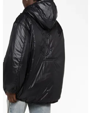Saint Laurent Cassandre パディッド フード付きジャケット - ブラック - サムネイル5