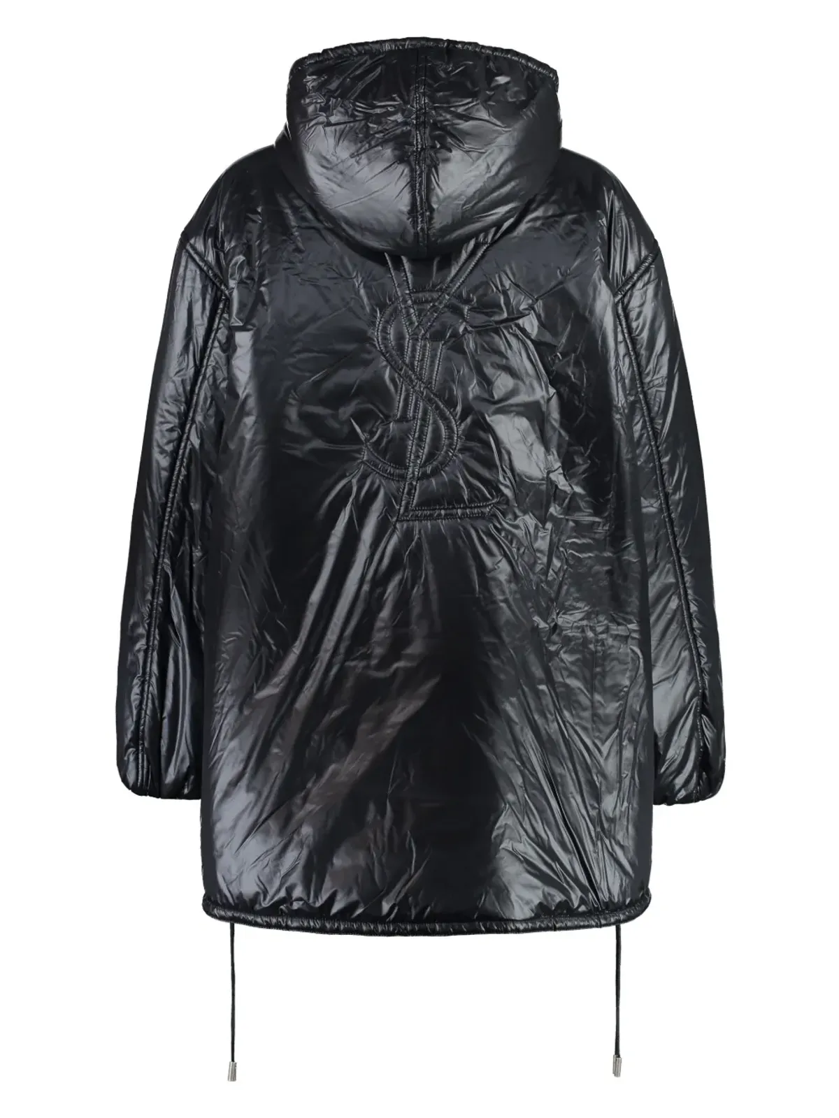 Saint Laurent Cassandre パディッド フード付きジャケット - ブラック - 画像2