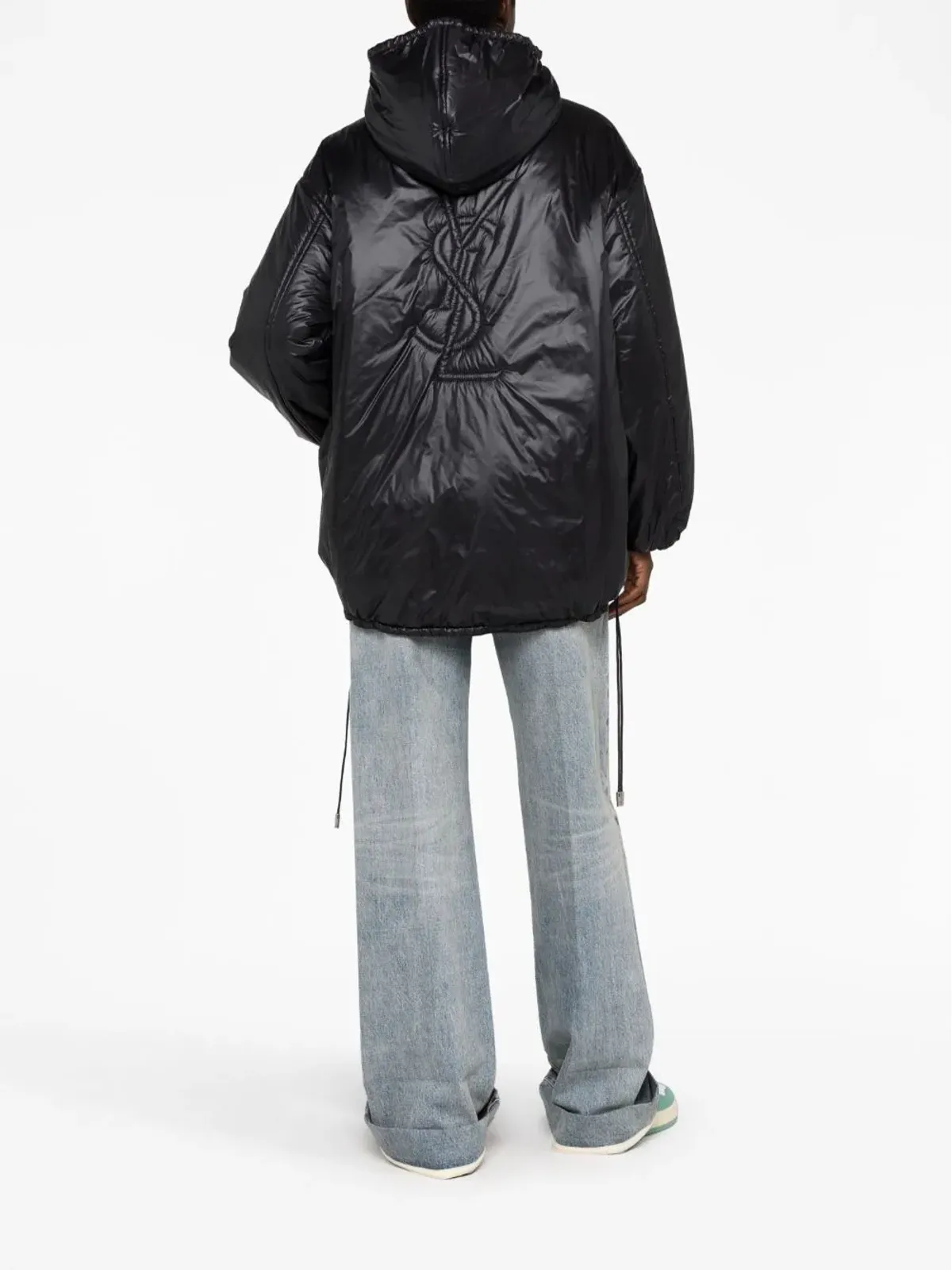 Saint Laurent Cassandre パディッド フード付きジャケット - ブラック - 画像4